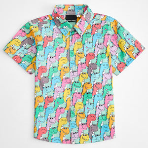 Dinosaur print cotton shirt for boys