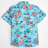 kids cotton shirt with beach and sea animal design