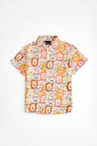 boys cotton partywear shirt with tiger print