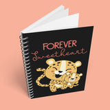 A5 Spiral 150 Pages Forever Sweetheart Black Print Notebook - Cute and Cool Kidswear