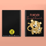 A5 Spiral 150 Pages Forever Sweetheart Black Print Notebook - Cute and Cool Kidswear