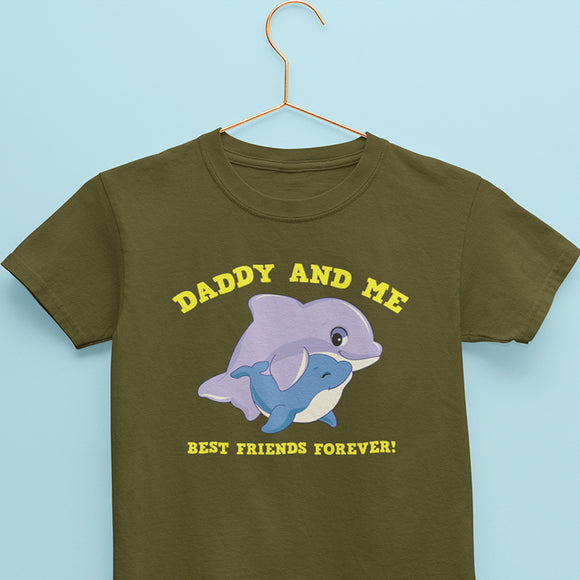 dolphin tee for kids in olive color