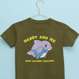 dolphin tee for kids in olive color