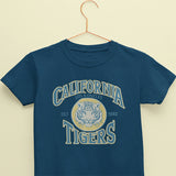 Boys varsity t-shirt with tiger print in navy color