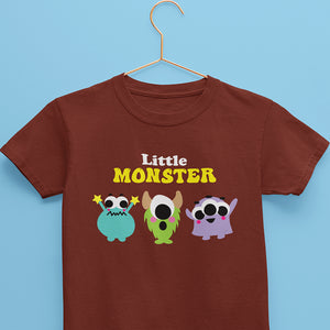 charcoal colour monster print tee for kids