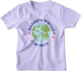 cute lavender tee with globe print suitable for baby and toddler 