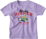 Pure cotton t-shirt for boys in lavender color with aeroplane design