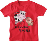 Planning Trouble Cow and Piggy Wiggy Tee