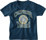 Navy varsity tshirt for kids ,boys with california and tiger print