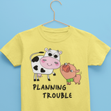 Planning Trouble Cow and Piggy Wiggy Tee