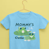 blue cotton t-shirt for kids with frog print