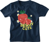 Strawberry tshirt for girls in navy color