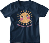 navy blue cotton t-shirt for baby and toddler with sun print