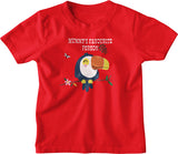 cotton red t-shirt for boys with caption that says mummy's favorite person