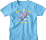 cute t-shirt for boys with dolphin print in sky blue color