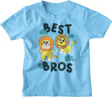 Boys blue cotton t-shirt for baby, toddler and kids with lion print