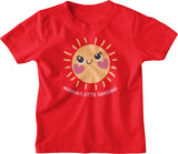 red cotton t-shirt for baby and toddler with cute print