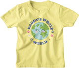 yellow cotton girls tee with planet print