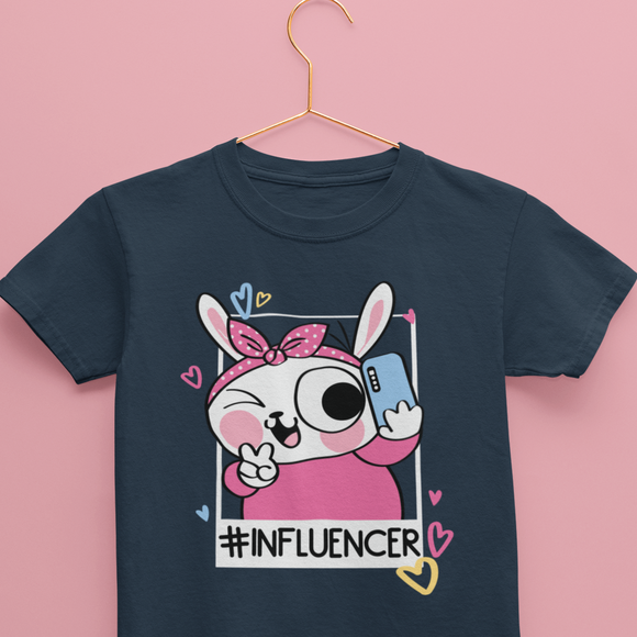 Navy t-shirt for kid girl under Rs.500 with Bunny Rabbit print